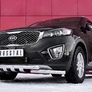 Защита переднего бампера d63дуга-d63 уголки+клыки RUSSTAL Kia Sorento Prime Crdi (2015-2018)