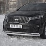 Защита переднего бампера d63 секции-d42 уголки RUSSTAL Kia Sorento Prime (2018-2020)