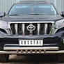 Защита переднего бампера d63 секции d63 секции+декор RUSSTAL Toyota Land Cruiser Prado 150 (2014-2017)