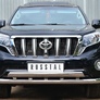 Защита переднего бампера d76 секции 75х42 дуга+декоративный паз RUSSTAL Toyota Land Cruiser Prado 150 (2014-2017)