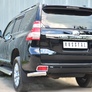 Защита заднего бампера уголки d76 секции RUSSTAL Toyota Land Cruiser Prado 150 (2014-2017)