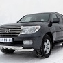 Защита переднего бампера d76 дуга-d76х2 дуги+клыки RUSSTAL Toyota Land Cruize 200 (2007-2011)