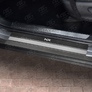 Накладки на пороги карбон с надписью RUSSTAL для Lexus NX (2014-2017)