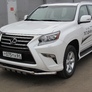 Защита переднего бампера d57+d57 двойная с профильной ЗК Lexus GX 460 (2013-2020)