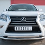 Защита переднего бампера d63 секции d75х42 дуга RUSSTAL Lexus GX (2014-2019)