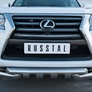 Защита переднего бампера d76 дуга d76х2 дуга+клыки RUSSTAL Lexus GX (2014-2019)