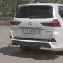 Защита заднего бампера уголки d76 секции RUSSTAL Lexus LX (TRD Superior) (2015-2022)