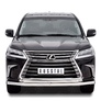 Защита переднего бампера d63 секция-d42 дуга RUSSTAL Lexus LX (кроме F-Sport) (2015-2022)