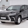 Защита переднего бампера d63 секция-d42 дуга RUSSTAL Lexus LX (кроме F-Sport) (2015-2022)