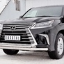 Защита переднего бампера d63 секция-d42 дуга RUSSTAL Lexus LX (кроме F-Sport) (2015-2022)