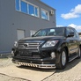 Защита переднего бампера d57+d57 двойная с ЗК Lexus LX 570 (2012-2022)