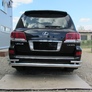 Защита заднего бампера d76+d42 двойная Lexus LX 570 (2012-2022)