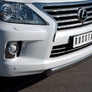 Защита переднего бампера d75х42 овал (короткая) RUSSTAL Lexus LX 570 (2012-2015)