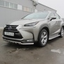 Защита переднего бампера d57 с профильной ЗК Lexus NX 300h (2014-2021)