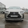 Защита переднего бампера d57+d42 двойная радиусная Lexus NX 300h (2014-2021)