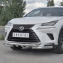 Защита переднего бампера d63 дуга-d63 уголки+клыки RUSSTAL Lexus NX 300 (2017-2021)