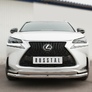 Защита переднего бампера d63 секции d75х42 дуга RUSSTAL Lexus NX 200t F Sport (2015-2016)