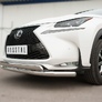 Защита переднего бампера d63 секции d75х42 дуга RUSSTAL Lexus NX 200t F Sport (2015-2016)