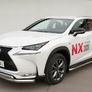 Защита переднего бампера d63 секции d75х42 дуга RUSSTAL Lexus NX 200t F Sport (2015-2016)