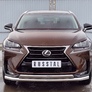 Защита переднего бампера d63 секции-d75х42 дуга RUSSTAL Lexus NX 200 (кроме F-Sport) (2014-2016)