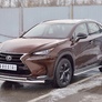 Защита переднего бампера d63 секции-d42 дуга RUSSTAL Lexus NX 200 (кроме F-Sport) (2014-2016)