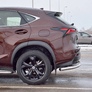 Защита заднего бампера d63 секции с надписью RUSSTAL Lexus NX 200 (кроме F-Sport) (2014-2016)