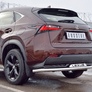 Защита заднего бампера d63 секции с надписью RUSSTAL Lexus NX 200 (кроме F-Sport) (2014-2016)