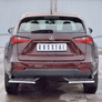 Защита заднего бампера уголки d42 секции RUSSTAL Lexus NX 200 (кроме F-Sport) (2014-2016)