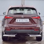 Защита заднего бампера уголки d63 секции RUSSTAL Lexus NX 200 (кроме F-Sport) (2014-2016)