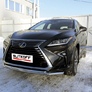 Защита переднего бампера d57+d42 двойная Lexus RX 350 (2015-2021)