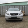 Защита переднего бампера d57+d57 двойная с защитой картера Lexus RX 350 (2009-2012)