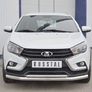 Защита переднего бампера d63 секции-d42 дуга RUSSTAL Lada Vesta sw cross (2017-2024)