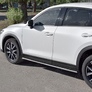 Пороги труба 75х42 овал с проступью RUSSTAL Mazda CX-5 (2017-2024)