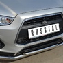 Защита переднего бампера d63 секции d42 дуга RUSSTAL Mitsubishi ASX (2012-2016)