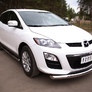 Пороги труба d76 с накладками вариант 3 RUSSTAL Mazda CX-7 (2010-2013)