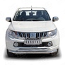 Защита переднего бампера d63 секция-d42 дуга с декором RUSSTAL Mitsubishi L200 (2014-2019)