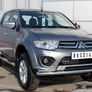 Пороги труба d76 с накладкой вариант 3 RUSSTAL Mitsubishi L200 (2014-2019)