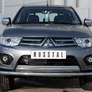 Защита переднего бампера d63 секции d75х42 дуга RUSSTAL Mitsubishi L200 (2014-2019)