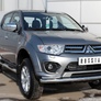 Защита переднего бампера d63 секции d42х2 уголки RUSSTAL Mitsubishi L200 (2014-2019)