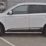 Пороги труба 75х42 овал с проступью RUSSTAL Mitsubishi Outlander (2018-2023)