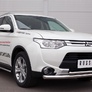 Пороги труба 75х42 овал с проступью RUSSTAL Mitsubishi Outlander (2014-2019)