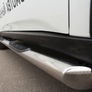 Пороги труба d76 с накладкой вариант 1 RUSSTAL Mitsubishi Outlander (2014-2019)