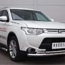 Пороги труба d76 с накладкой вариант 3 RUSSTAL Mitsubishi Outlander (2014-2019)