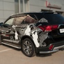 Защита заднего бампера уголки d63 секции RUSSTAL Mitsubishi Outlander (2015-2017)