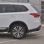 Защита заднего бампера уголки d63 секции RUSSTAL Mitsubishi Outlander (2018-2023)