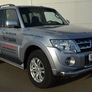 Пороги труба d42 варинат 3 RUSSTAL Mitsubishi Pajero (2012-2014)