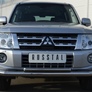 Защита переднего бампера d76х42 дуга RUSSTAL Mitsubishi Pajero (2012-2014)