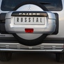 Защита заднего бампера d63 дуга RUSSTAL Mitsubishi Pajero (2012-2014)