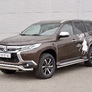 Защита переднего бампера d63 волна-75х42 дуга RUSSTAL Mitsubishi Pajero Sport (2016-2021)