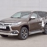 Защита переднего бампера d76 секция-d42 дуга RUSSTAL Mitsubishi Pajero Sport (2016-2021)